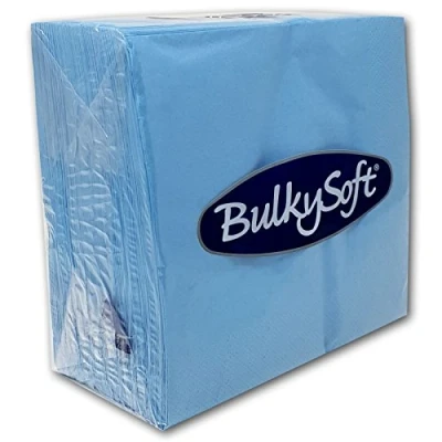 Image of BulkySoft Paper Serviettes 2Ply Solid Colour Soft Napkins for Kitchen, Parties, and Events Rip Proof Disposable Tableware 33 x cm 100% Cellulose Pack of 100 Kitchen Light Blue