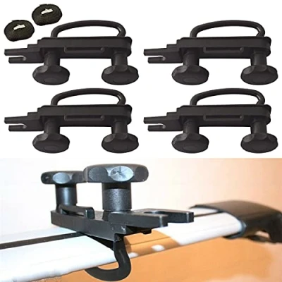 Image of 4 PCS Roof Box Mounting U Bracket Car Van Fitting Kit, Universal bolts Clamps with 8 Heavy Duty Lock Nuts, Installation Accessory Kit