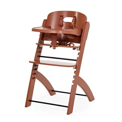 Image of CHILDHOME, Evolutive Baby High Chair : from 6 Months to 85KG, Tablet Included, Beechwood, Cradle, Safety Harness 5 Points, Invisible Screws, Evosit Rust