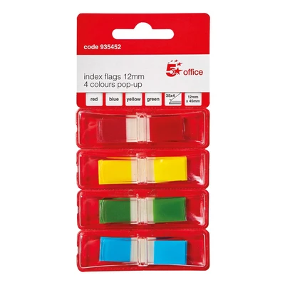 Image of 5 Star 12.5x50mm Bright Colours Index Flag Assorted (5 Packs of 35)