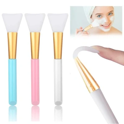 Image of 3 Pcs Silicone Face Mask Brush, Flexible Facial Mud Beauty Tool, Applicator Brush for Applying Mask, Eye Serum or DIY