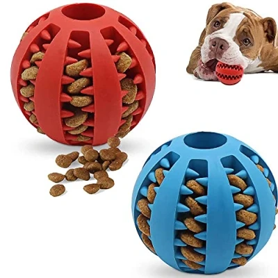 Image of Speedy Panther 2Pcs Dog Treat Dispenser Ball Toy Interactive Toys for Boredom Teeth Cleaning Chew Rubber Puppy Small Dogs (S)