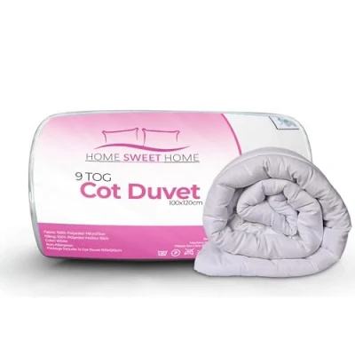 Image of Home Sweet UK Toddler Cot Duvet 100% Microfiber Anti Allergy 9.0 Tog Junior Baby Duvet(100x120cm) Machine Washable Soft Touch Bedding