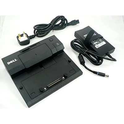 Image of DELL E Port Replicator Docking Station + 130W AC Adapter PR03X, P/N: PW380 Latitude E4200 E4300 E5400 E5500 E6400 ATG E7240 E7270 (Renewed)