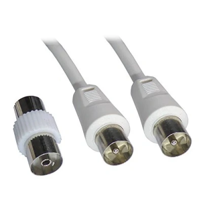 Image of 15M 15 Metre Long Aerial Coaxial Fly Lead Cable Male to with Female coupler