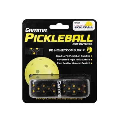 Image of Gamma Sports Pickleball Honeycomb Cushion Grip for Paddles, Black/Yellow