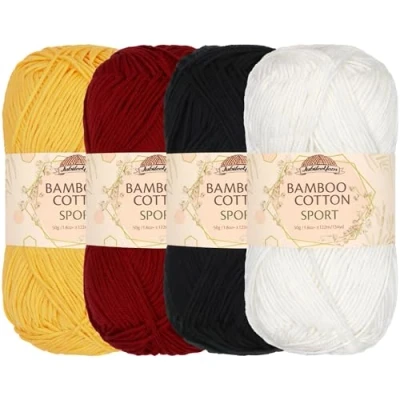 Image of JubileeYarn Bamboo Cotton Sport 4 Ply Yarn 50g/Skein Shades of Contrast Skeins