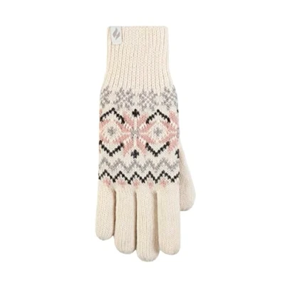 Image of Women&#039;s 1 Pack SOCKSHOP Heat Holders Avens Patterned Gloves Cream S/M