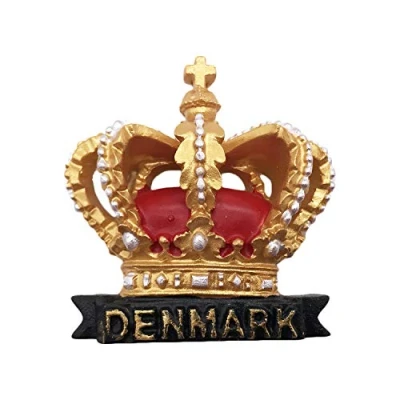 Image of 3D Denmark Crown Refrigerator Magnet Tourist Travel Souvenirs Handmade Resin Craft Magnetic Stickers Home Kitchen Decoration Fridge Collection Gift