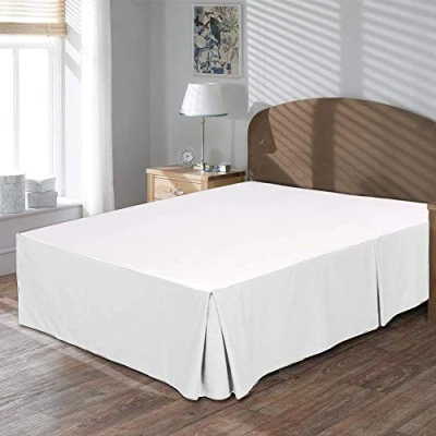 Image of Catherine Lansfield Easy Iron Percale Combed Single Base Valance Sheet White