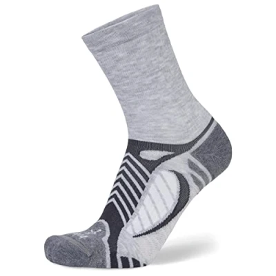 Image of Balega Ultralight Lightweight Performance Crew Athletic Running Socks for Men and Women (1 Pair), Grey/White, Medium