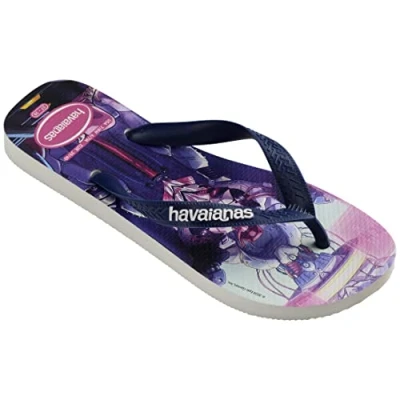 Image of Havaianas Fortnite Unisex Adult Flip Flops Color: White Size: 1/2 UK