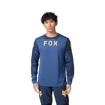 Image of Fox Racing Men&#039;s Defend Long Sleeve Jersey Shirt, Indigo Taunt, Medium