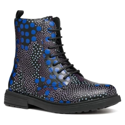 Image of Geox J Eclair Girl D Ankle Boot, Black/Royal, 0.5 UK