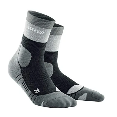 Image of CEP hiking LIGHT MERINO MID CUT REDESIGN socks for women Better stability thanks to with compression in Stonegrey / grey size II