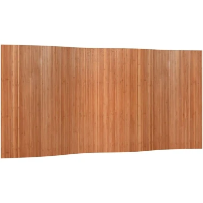 Image of vidaXL Bamboo Room Divider Screen Brown 165x400 cm Indoor Privacy &amp; Space Separator in Living Room/Bedroom/Office, Easy to Clean, Roll Up Design
