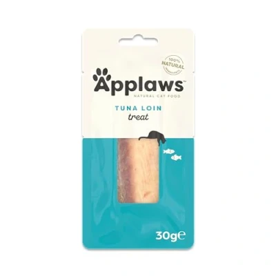 Image of Applaws 100% Natural Cat Treats, Whole Tuna Loin Snack, 30g Pouch (Pack of 12)