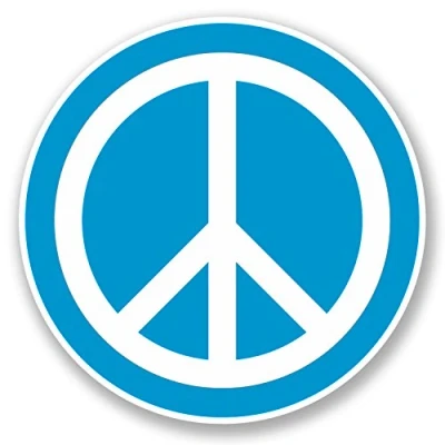 Image of 2 x 10cm Peace Vinyl Sticker Symbol Hippy Camper Van Badge Blue Surf #5609 (10cm 10cm)