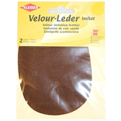 Image of Kleiber Imitation Suede Leather Sew on Knee/Elbow Patches Oval 12.5cm x 10cm Chestnut