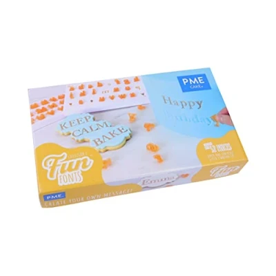 Image of PME Fun Fonts Upper and Lowercase Letter Stamping Set Collection 2, Alphabet, Orange