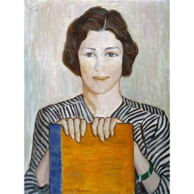 Image of Tucker Orange Book American Impressionist Painting Large Wall Art Poster Print Thick Paper 18X24 Inch