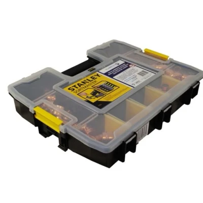 Image of 100 Plumbright Solder Ring Fittings &amp; Stanley Sortmaster Junior Organiser