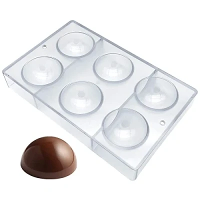 Image of Large Half Ball Chocolate Mold Polycarbonate Mould Semi Sphere Tray (Large 2.5inch)
