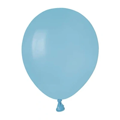 Image of Pack 100 balloons in natural latex Premium Quality A50 (Ø 13cm / 5&quot;), pastel light blue