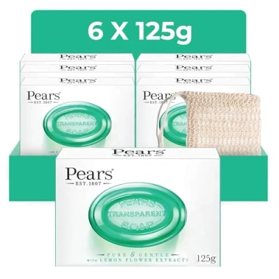 Image of Pears Lemon Soap Bars 125g 6 Pack + 1x Bag