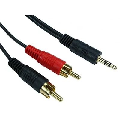 Image of Ex Pro AV Premium Gold 3.5mm Stereo Jack to Twin 2x RCA Male Phono Audio Cable 20m