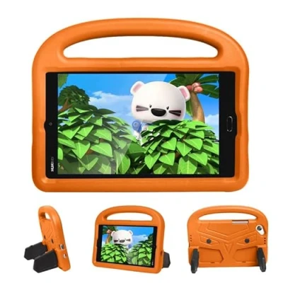 Image of Kids Case For Huawei MediaPad M3 T3 T8 8.0 Inch, Tablet Friendly Lightweight, Handle with Stand, Soft EVA Foam Shockproof Protective Cover, Orange