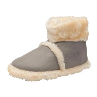 Image of DUNLOP Ladies Slippers Comfortable Ankle Booties Memory Foam Boots (Grey Ava, UK Footwear Size System, Adult, Women, Numeric Range, Medium, 3, 4)