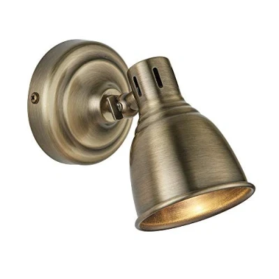 Image of Westbury 1Lt Plate 3.5W Warm White Wall Mounted Spot Light Antique Brass Finish