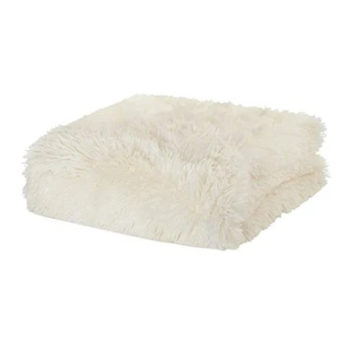 Image of Catherine Lansfield Cuddly Deep Pile 150x200cm Blanket Throw Cream