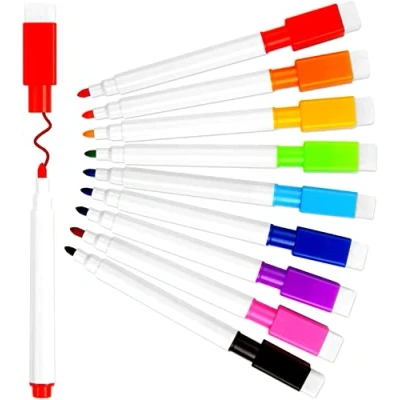 Image of VEYLIN Whiteboard Markers/ Pen and Eraser set for Kids, 9 Piecs, Fine Tip Colour