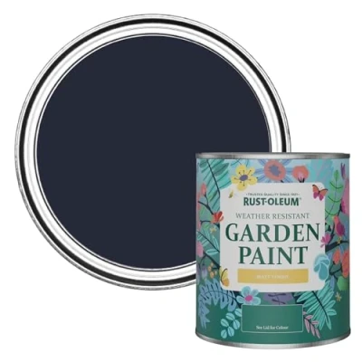 Image of Rust Oleum Blue Mould Resistant Garden Paint in Matt Finish Odyssey 750ml
