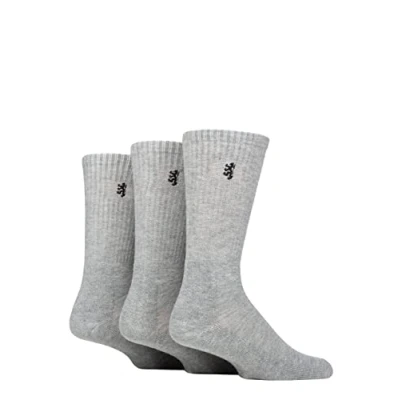 Image of Mens 3 Pair Pringle Bamboo Cushioned Sports Socks Exclusive To SOCKSHOP Grey 12 14