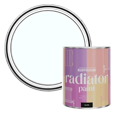 Image of Rust Oleum Blue Heat Resistant Radiator Paint in Gloss Finish Icecap 750ml