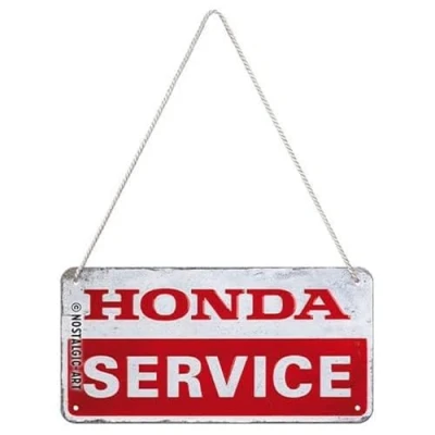 Image of Nostalgic Art Retro Hanging Sign 10x20cm Honda MC Service Gift Idea For Accessories Fans Metal Vintage Design