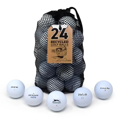 Image of Second Chance Lake Golf Balls 24 Assorted Recycled Grade A Used for Enhanced Distance Great Selection Enthusiasts, White