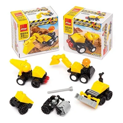 Image of Baker Ross AR717 Construction Building Brick Kits (Pack of 4), Assorted