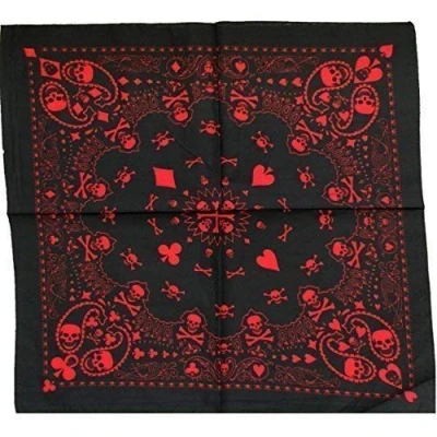 Image of Beautifeye Skull Skeleton Bones Bandana Headscarf (Skull Suits Red)