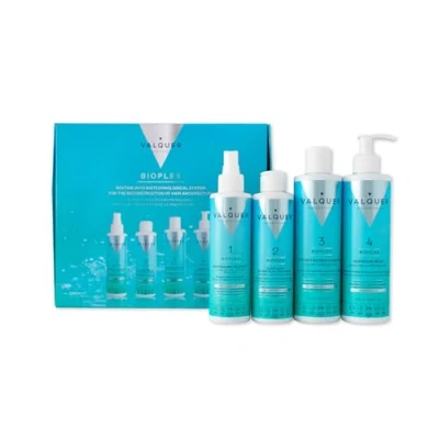 Image of Valquer Bioplex Complete Treatment Pack. hair Reconstructor and Protector. Deep repair of damaged Vegan Sulfate Free 4 Products
