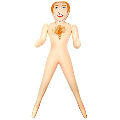 Image of HENBRANDT Inflatable Ginger Man 150cm Blow Up Male Doll Adults Hen Do Bachelorette Party Decorations Photo Booth Props Fake Boyfriend Novelty Bridal Joke Gift for Women, pink, orange