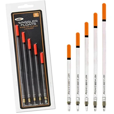 Image of NGT Pack of 5 Wide Tip Loaded Waggler Floats in a double blister for Coarse Fishing