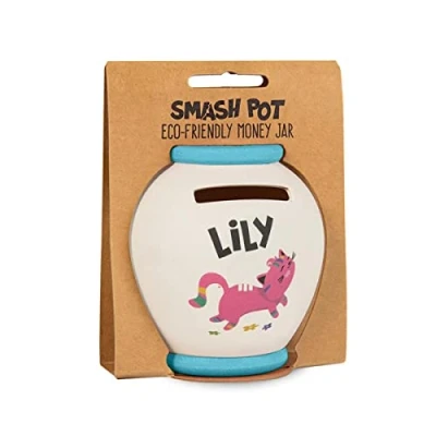 Image of History &amp; Heraldry Personalised Bamboo Smash Pot Money box (lily)