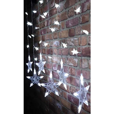 Image of Christmas Concepts® 1.2m x 1m White Led Star Curtain Lights