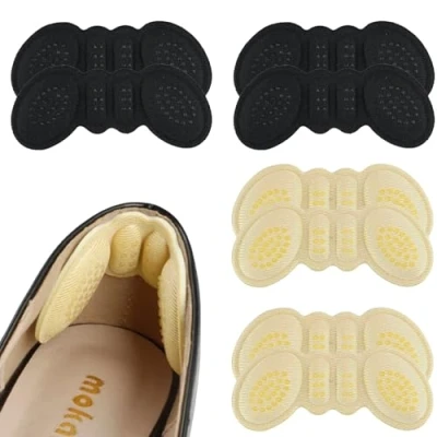 Image of Heel Cushion Pads,4 Pair Grips Shoe Pads,Self Adhesive Inserts,Sport Shoes Anti Slip,Heel Liner Cushions Inserts,Reusable,Improve Fit,Multicolor