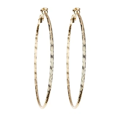 Image of Clip On Hoop Earrings Gold Plated Hoops Delia