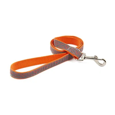 Image of Ancol Patterned Collection Bone Lead Orange 1mx19mm